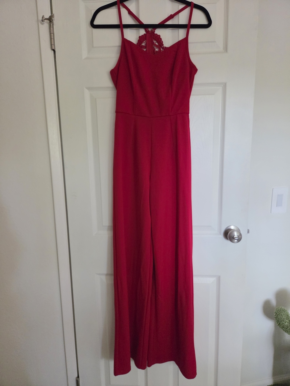 Francesca's Collections Red Maxi Spaghetti-Strap Jumpsuit